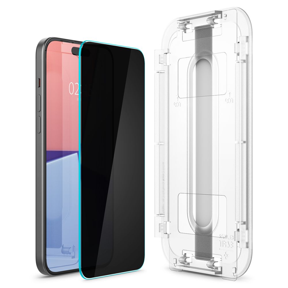 Spigen Glas.tR EZ Fit Privacy härdat glas för iPhone 15 Plus, bild 3