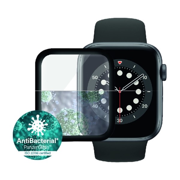 PanzerGlass skärmskydd Apple Watch Series 4/5/6/SE 44 mm, svart