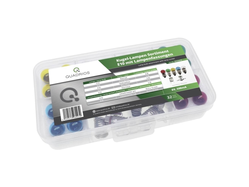 Quadrios 1802O016 skållampa 6,0 V 3 W sockeltyp E10 32 delar