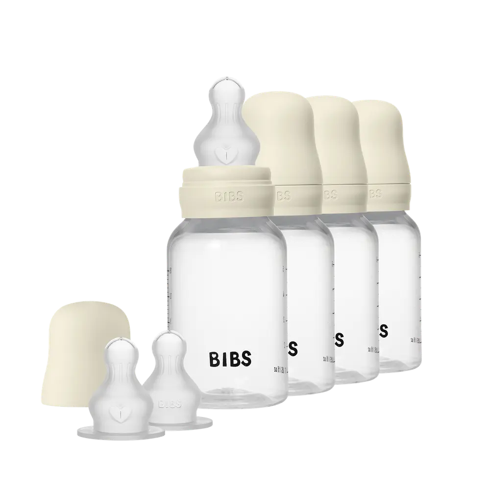 BIBS Baby Bottle Round Silicone 4-pack 150 ml, Ivory, bild 2