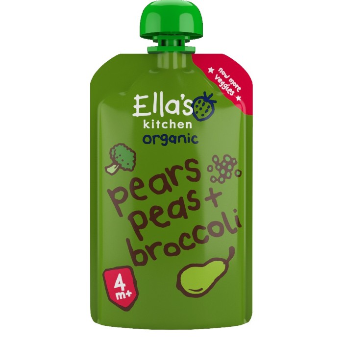 Ella's Puré Broccoli, Päron & Ärtor 120 g