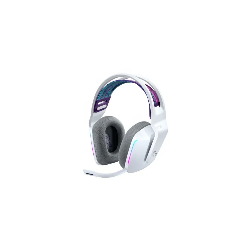 Logitech G733 LIGHTSPEED – trådlöst gamingheadset, vit