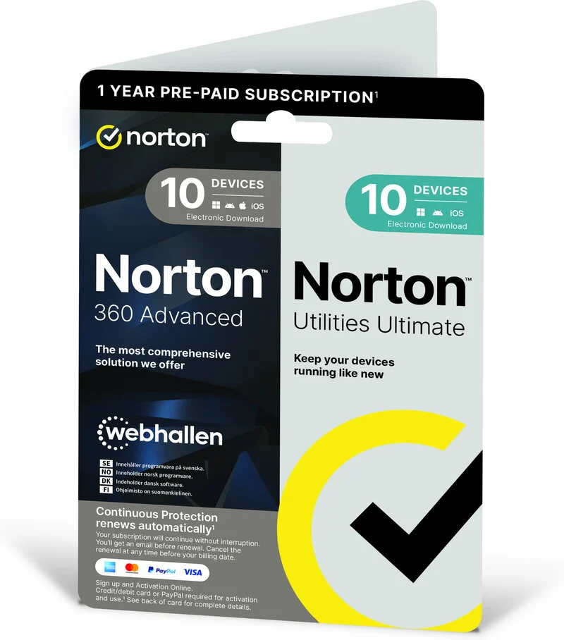 Norton 360 Advanced + Norton Utilities Ultimate (1-year Subscription)