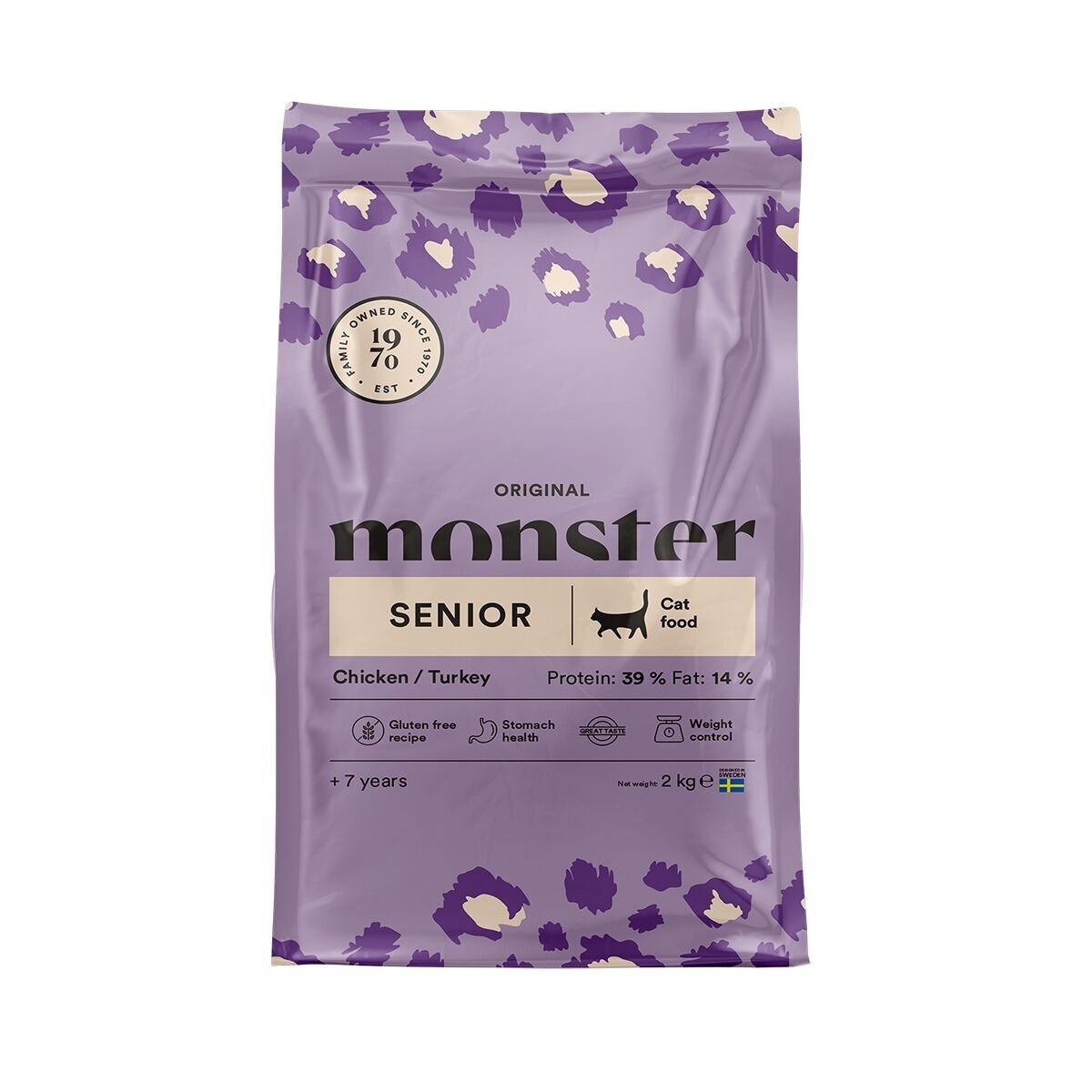 Monster Cat Original Senior Chicken & Turkey Torrfoder till Seniorkatt 2 kg