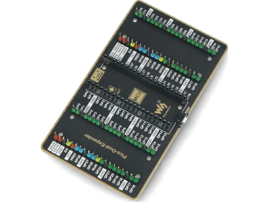 Waveshare Pico Dual Expander - dubbel expander med 2 x 20 GPIO för Raspberry Pi Pico (19343) (WSR-19038)