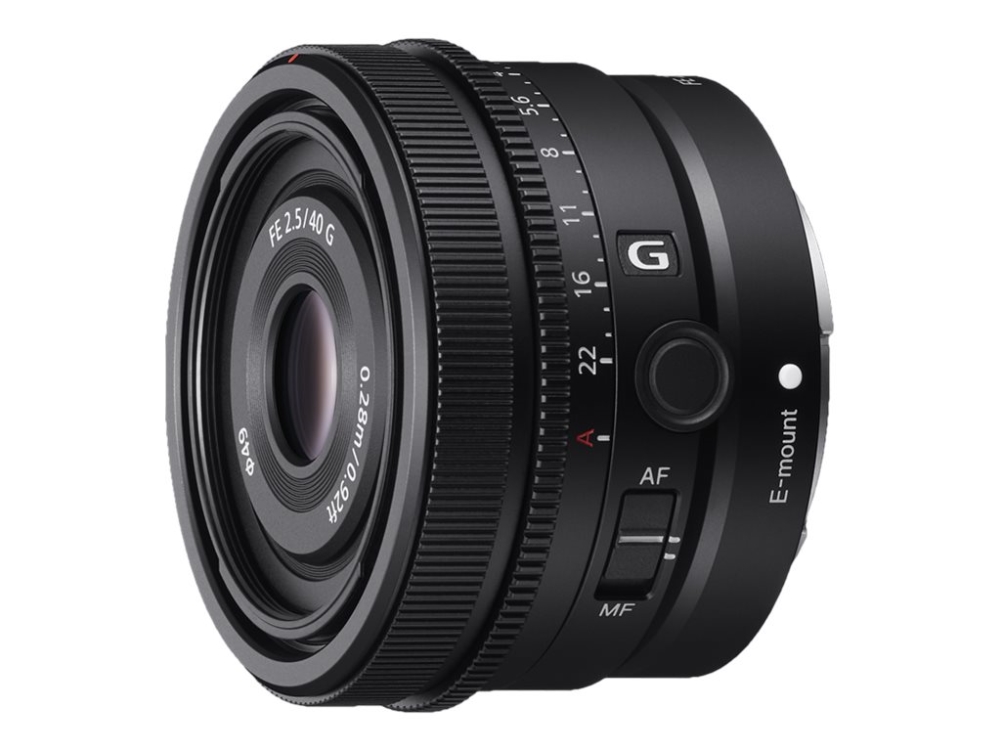 Sony E 40 mm f/2.5-objektiv (SEL40F25G), svart