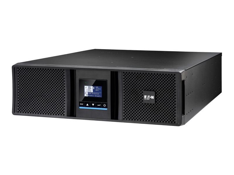 Eaton 9SX Gen2 9SX5KIRT3UG2 - UPS (kan monteras i rack) - AC 200/208/220/230/240/250 V - 5000 Watt - 5000 VA - 1-fas - 5 Ah - RS-232, USB - utgångskontakter: 12 - PFC - 3U - 19 - svart