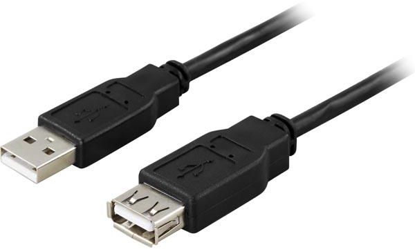 USB 2.0-förlängningskabel, Typ A, 2 meter - Svart, bild 3