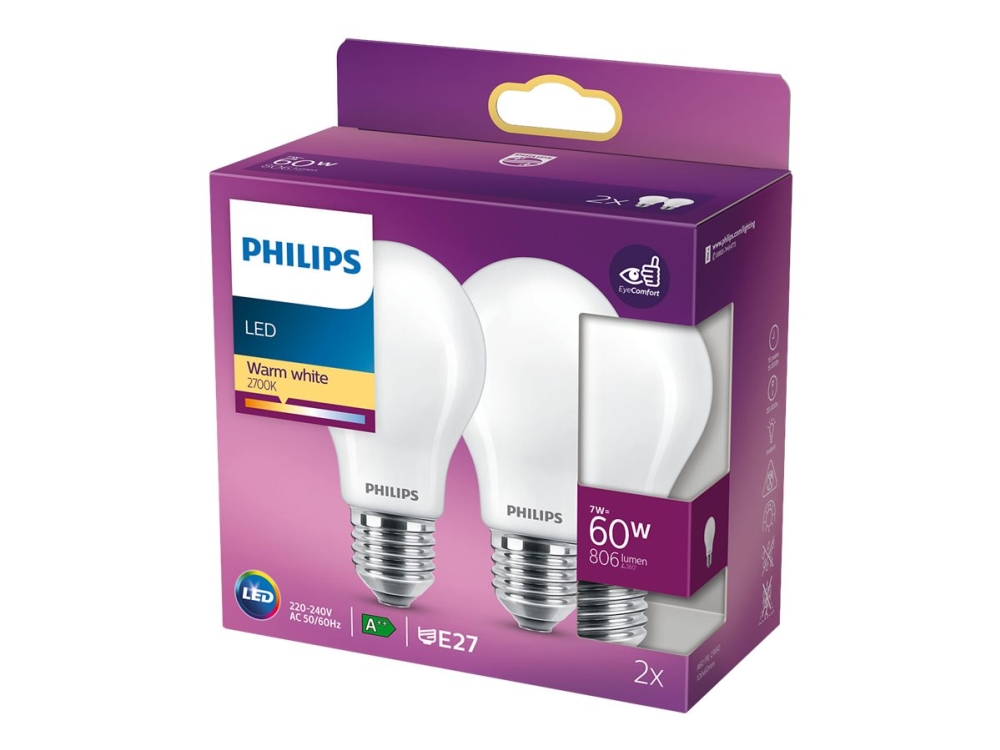 Philips LED ljuskälla E27, 806 lm