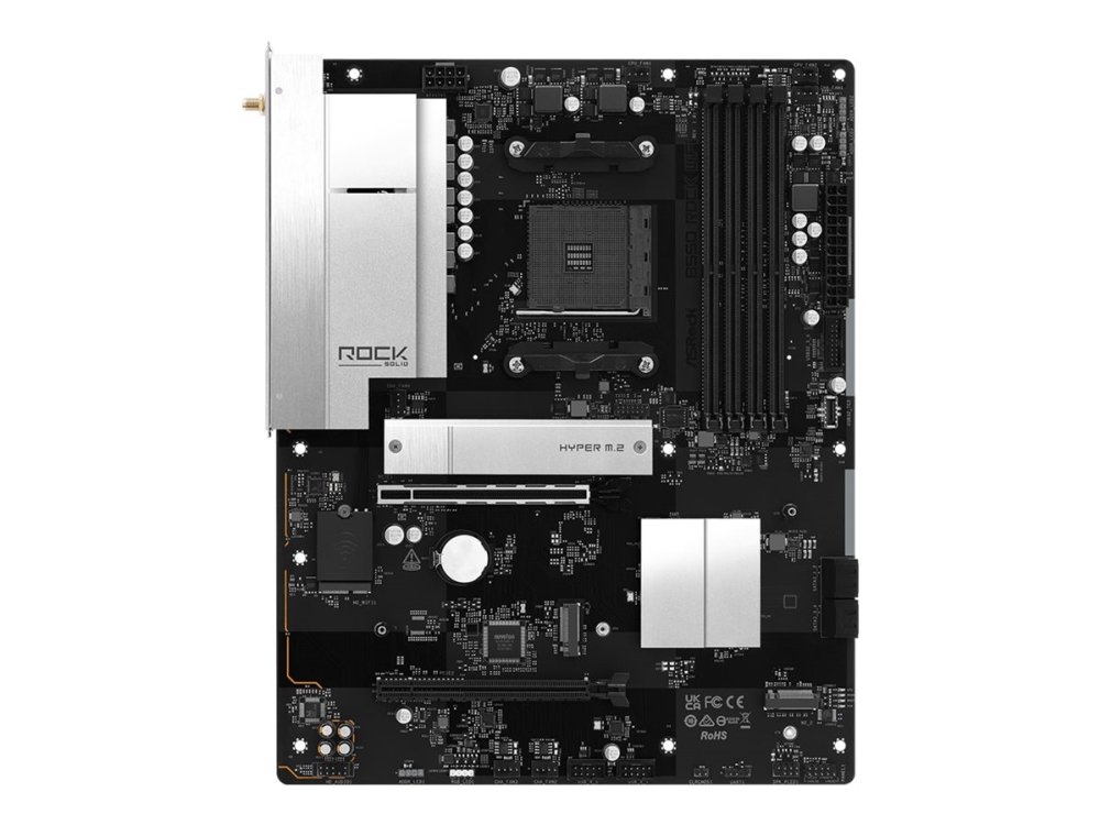 ASRock B550 Rock WiFi Moderkort - AMD B550 - AMD AM4 - DDR4 RAM - ATX