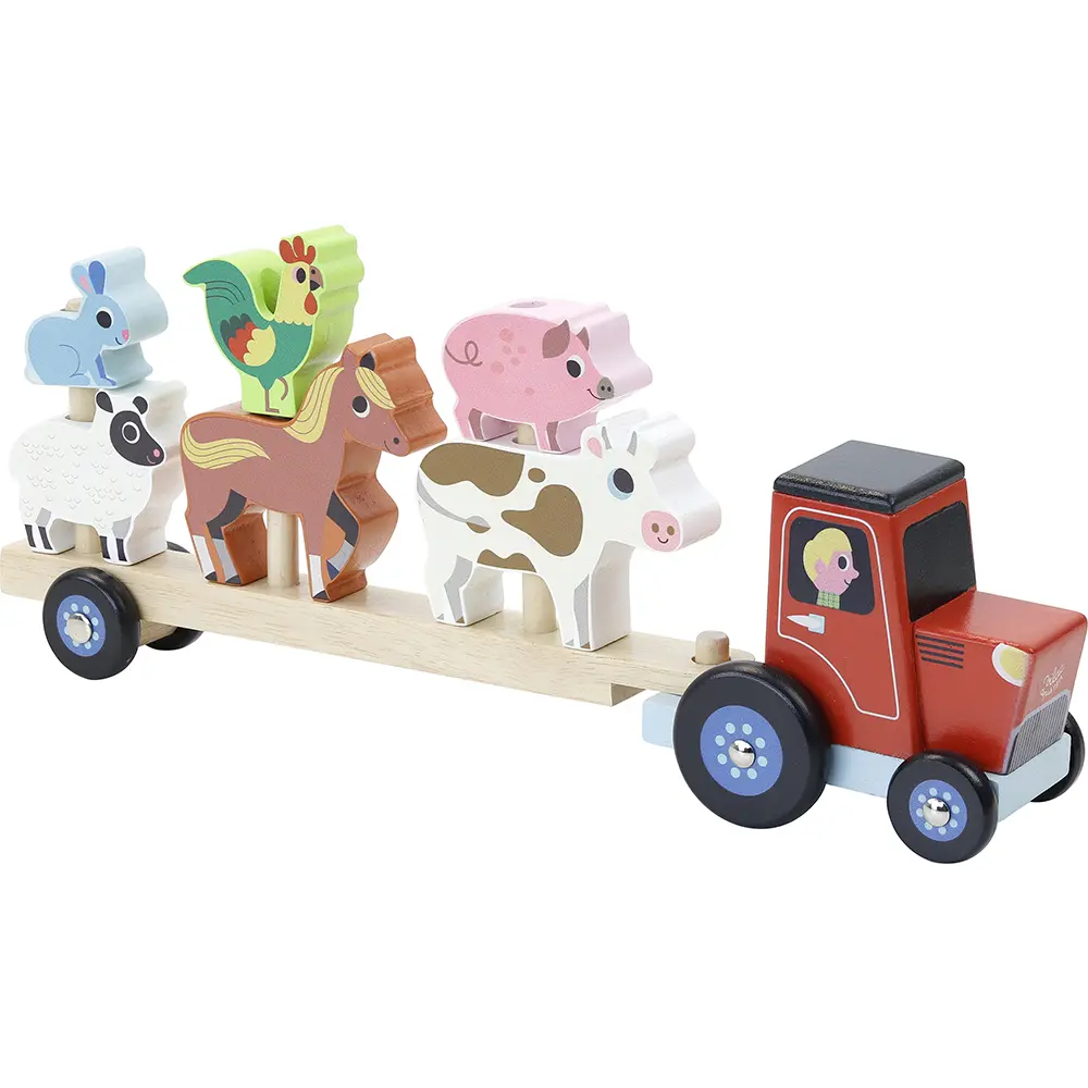 Vilac Traktor Med Släp & Stapeldjur