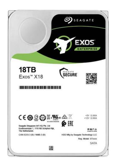 18 TB Seagate Exos X18, 7200 rpm, 256 MB cache, SAS 12Gb/s, bild 3
