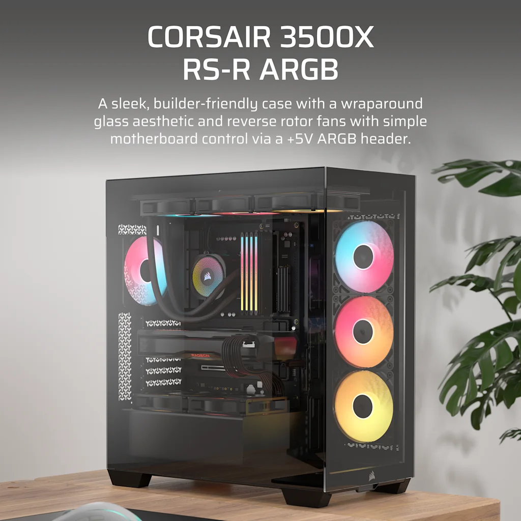 Corsair 3500X RS-R ARGB härdat glas PC-chassi (svart), bild 3
