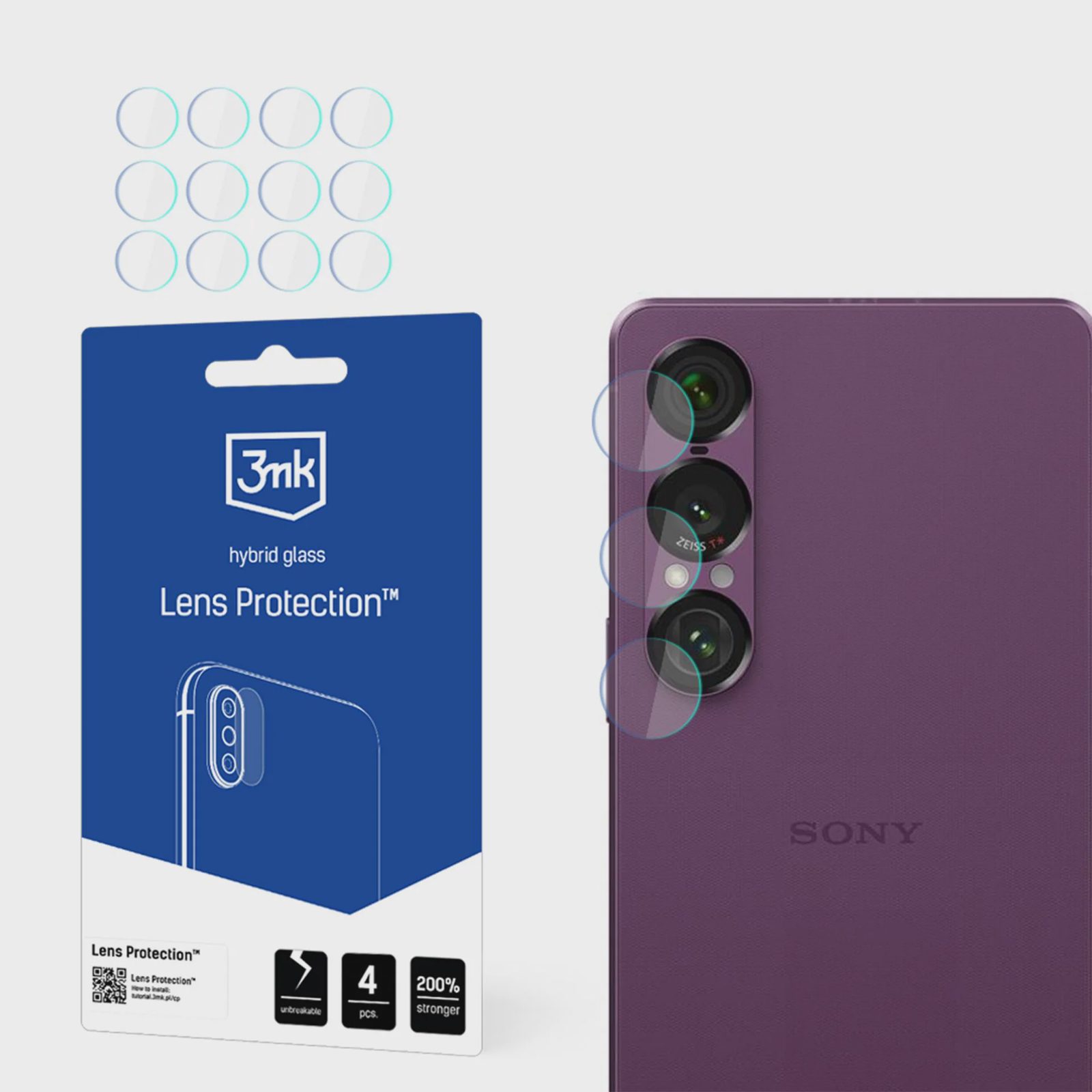 3mk Hybridglas-skydd för kameralinsen på Sony Xperia 1 VII