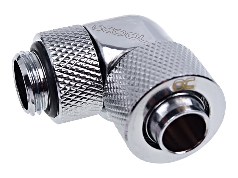 Alphacool Eiszapfen Connector Series 90° Socket 13/10mm - Inpassning till vätskekylsystem - krom