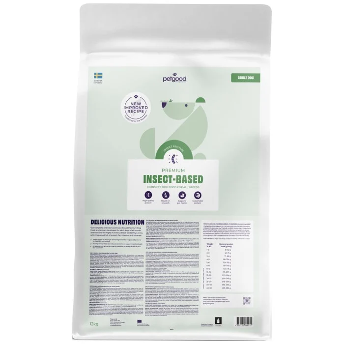 Petgood Insektsfoder helfoder vuxna hundar 12 kg