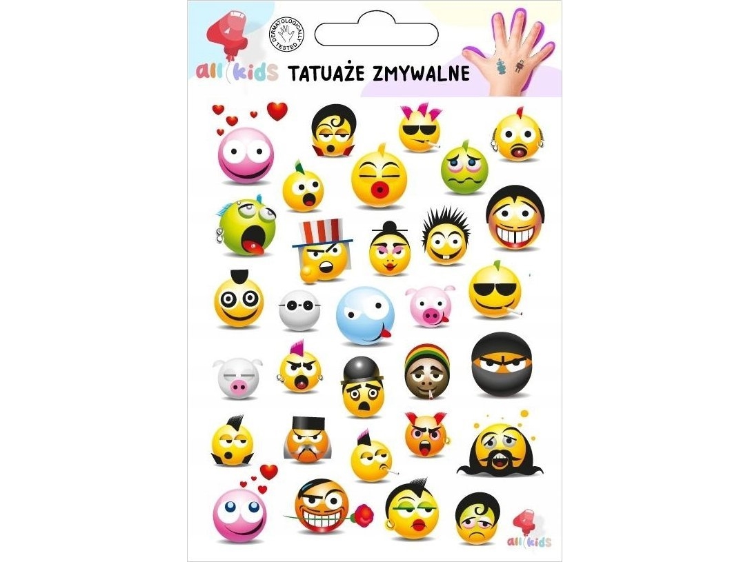 Buki tvättbara tatueringar för barn BuLki-emojis