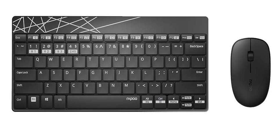 RAPOO Tangentbord/Mus Set 8000M Multi-Mode, RF/Bluetooth - Svart, bild 2