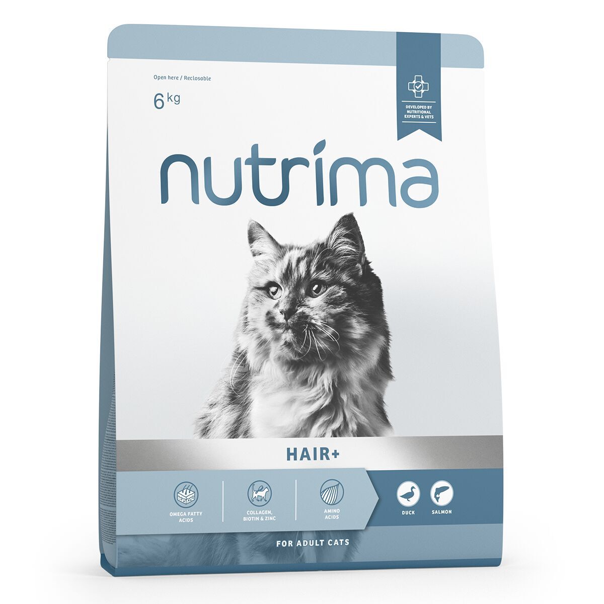 Nutrima Cat Adult Hair+ Duck & Salmon Torrfoder till Katt 6kg