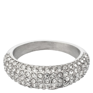 DARK Full Bling Ring Silver Size 4