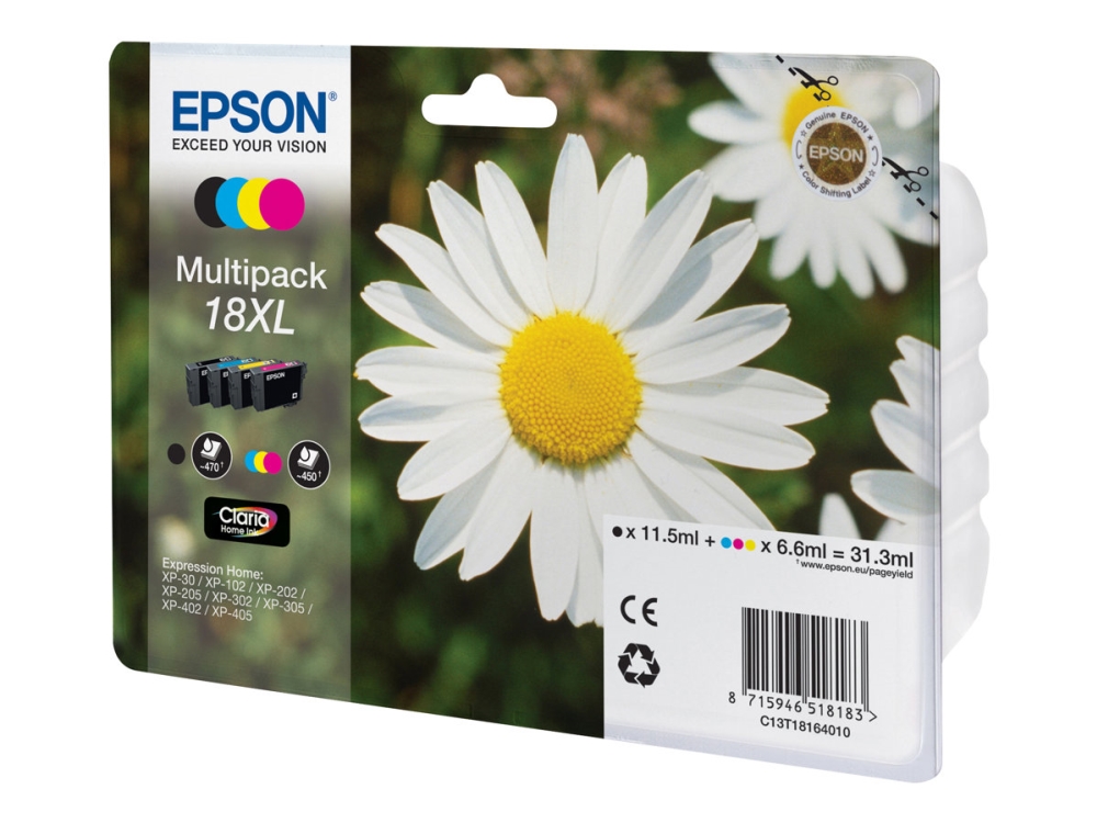 Epson bläckpatroner Claria Home 18XL Cyan Magenta Gul Svart
