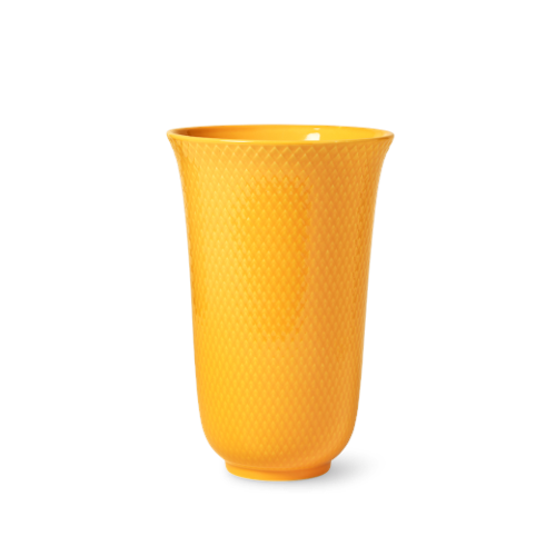 Lyngby Porcelæn - Rhombe Color Porslinsvas - H20 cm - Gul