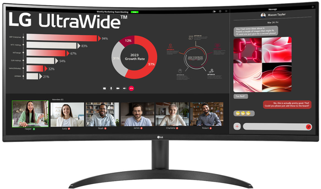 LG Ultrawide 34WR55QK 34" - Böjd 3440x1440 VA 100Hz, bild 3