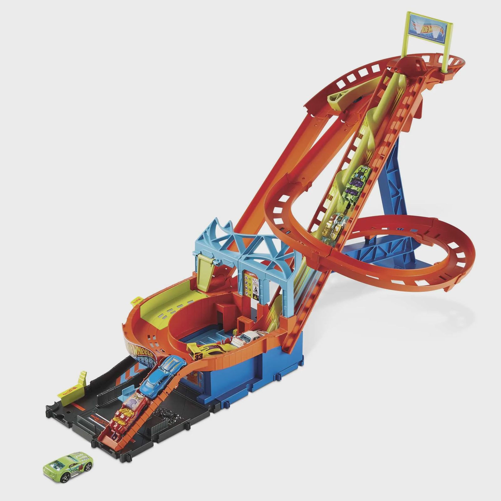 Hot Wheels City Roller Coaster Rally bilbana med 5 bilar