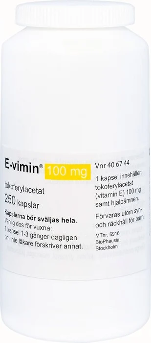 E-vimin, kapsel, mjuk 100 mg 250 st
