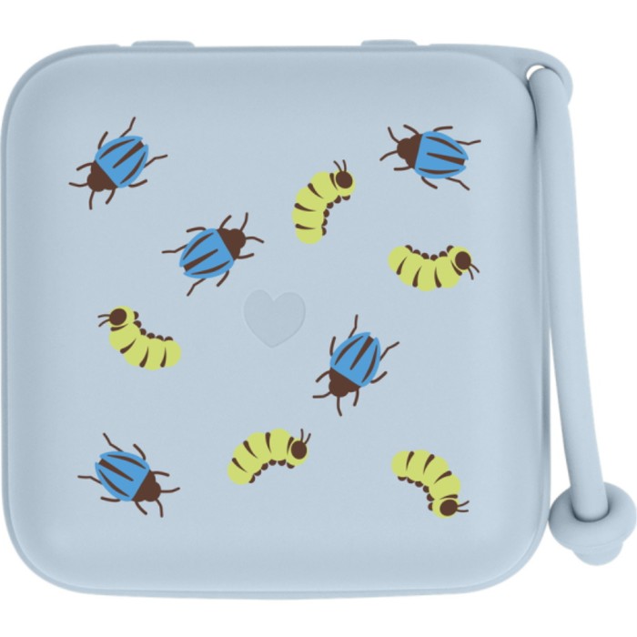 BIBS Studio Pacifier Box Caterpillar Beetle Mix Baby Blue