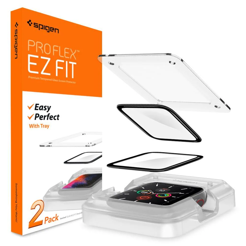 Spigen ProFlex EZ Fit Hybridglas för Apple Watch 4/5/6/SE (44mm)