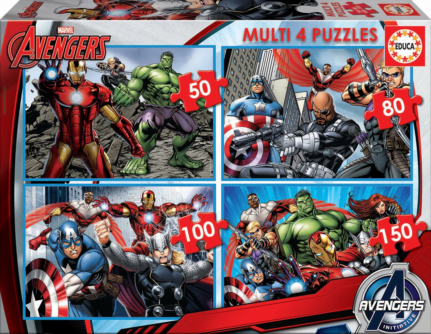 Educa Pussel: Avengers - Multi 4, 50-150 Bitar