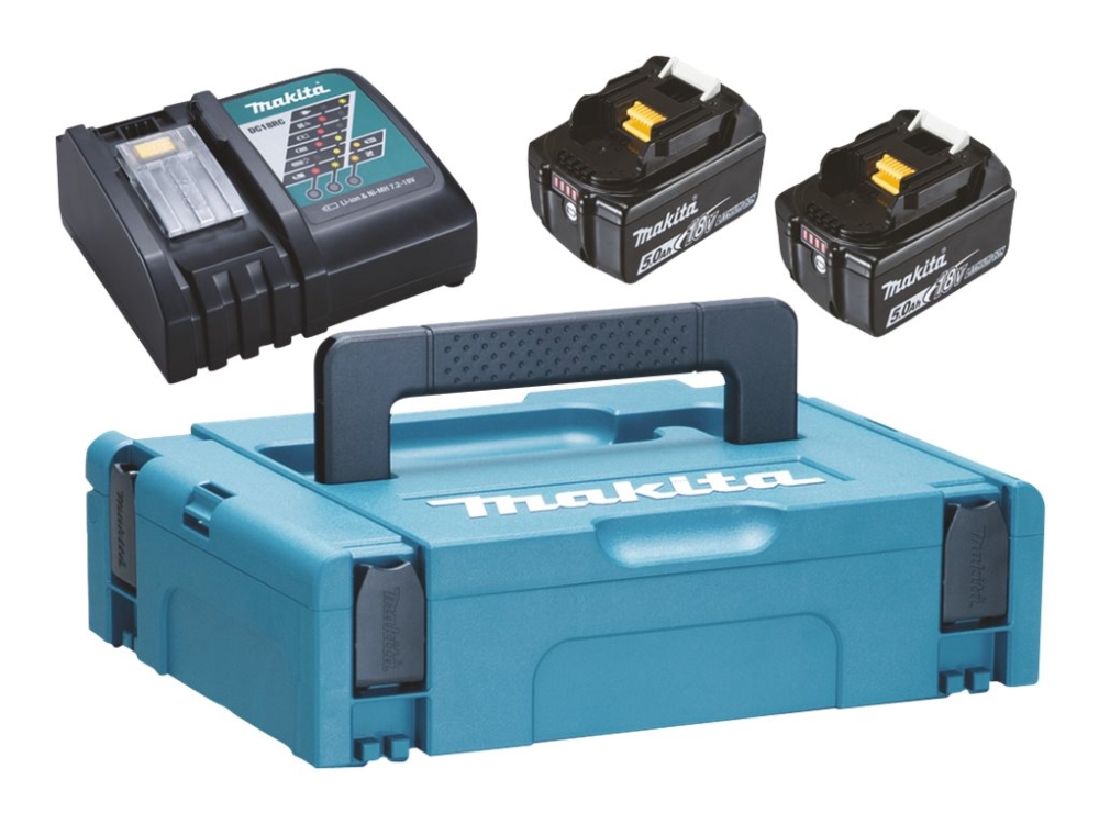 Makita PowerPack LXT - Batteriladdare + batteri 2 x - Li-Ion - 5 Ah - 90 Wh - för Makita DHP482ZJ