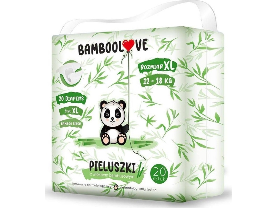 BAMBOOLOVE engångsblöjor i bambufiber strl. XL 20 st