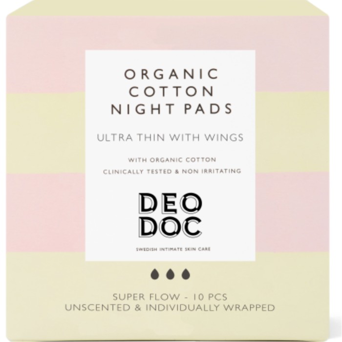 DeoDoc Organic Cotton Night Pad 10 st