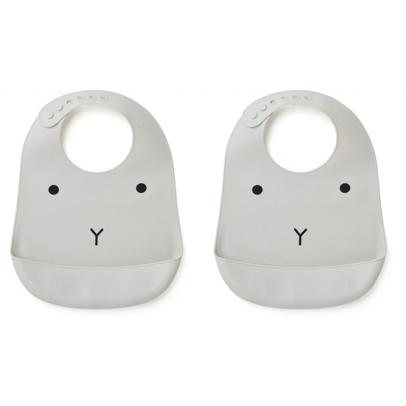 Liewood haklapp silikon Tilda 2-pack, rabbit dumbo grey