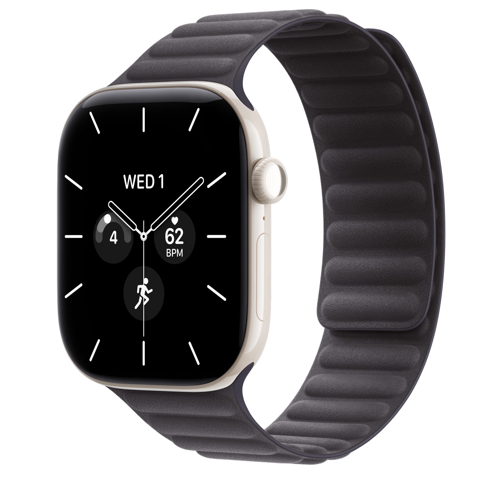 Apple Watch Series 12 (GPS + Cellular) • Keramikboett pärlvit, 46 mm • Magnetlänk midnatt