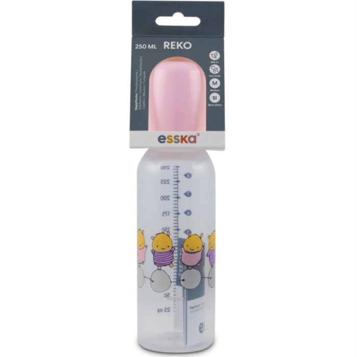Esska Nappflaska Reko 250 ml Rosa Bollis, bild 2