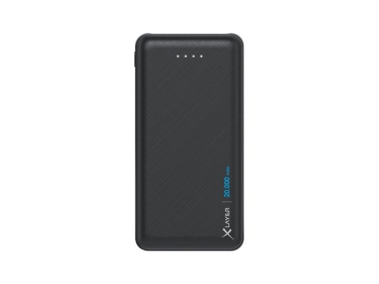 XLayer 217283 Micro powerbank 20000 mAh, 2 USB-A, 1 USB-C, svart