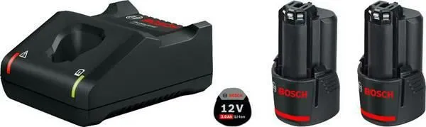 Bosch 12-V-batteripakke med 2 stk. 3,0 Ah og lader GAL 12V-40