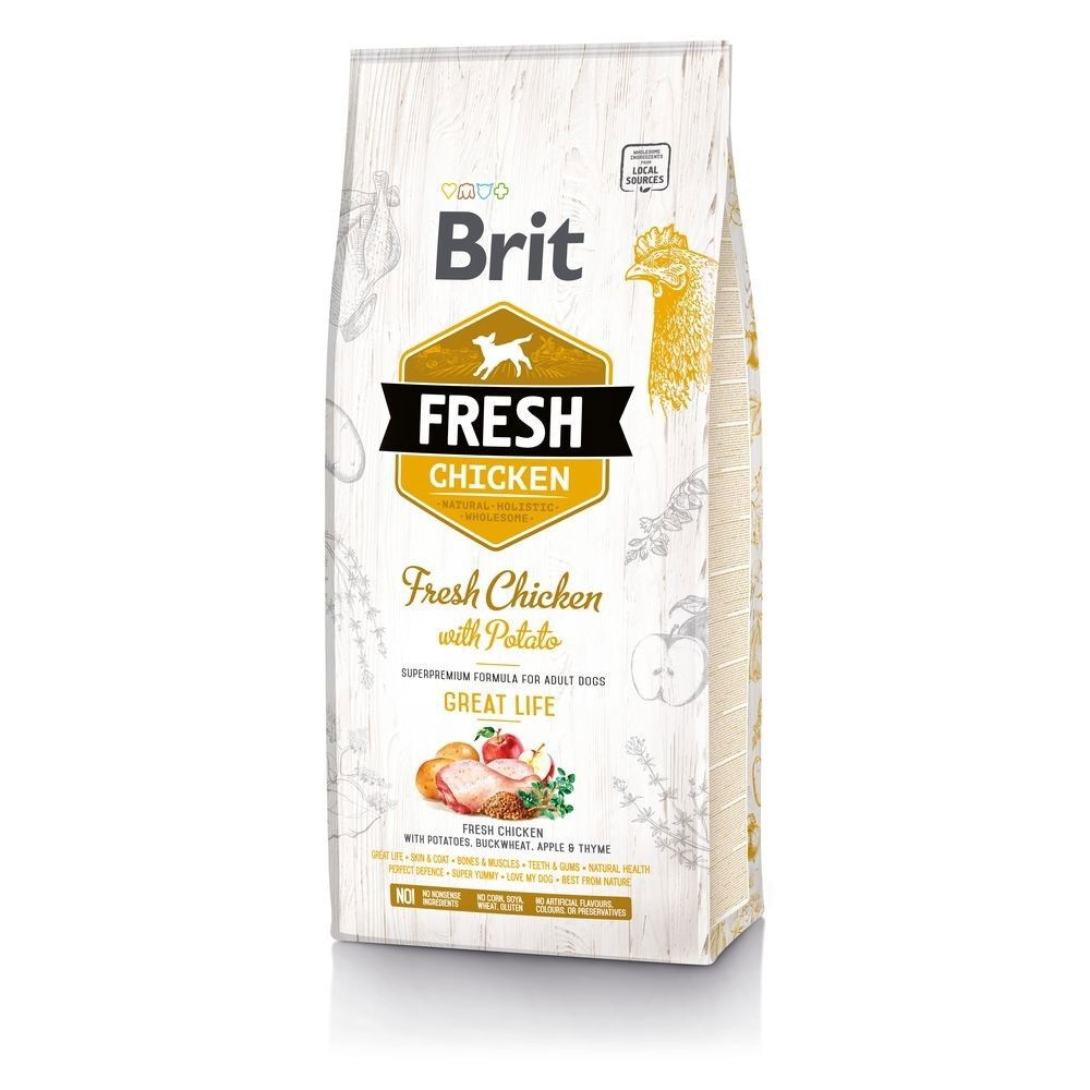 Brit Fresh Chicken with Potato Adult Torrfoder till Hund 12 kg, bild 2