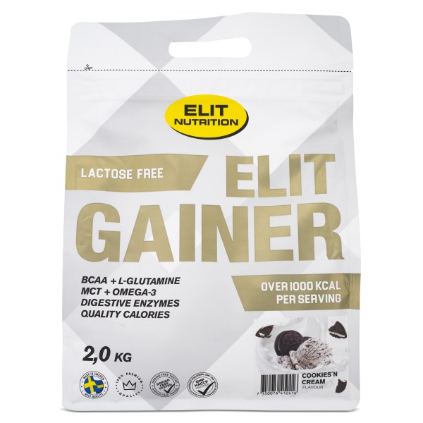 ELIT Gainer Laktosfri, Cookies & Cream, 2 kg