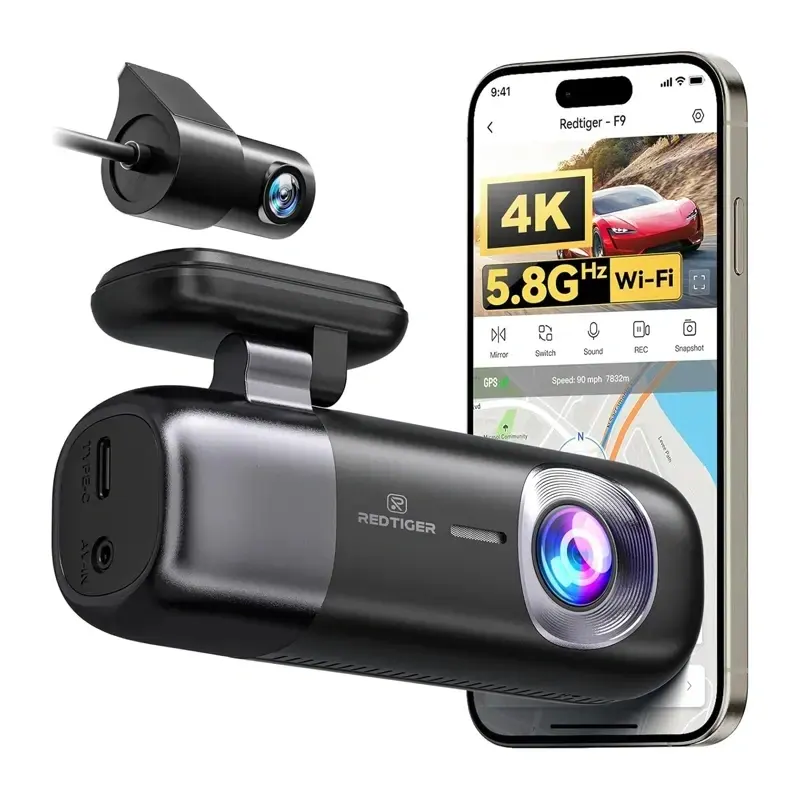 REDTIGER F9 WiFi 4K + 1080p bilkamera, bild 2
