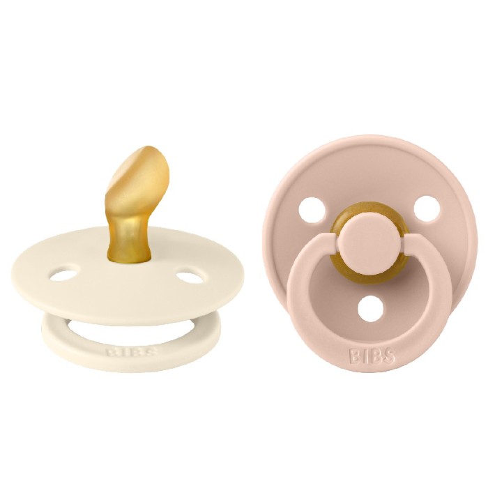 BIBS Pacifier Colour Latex Anatomical Ivory/Blush Size 1 2 st