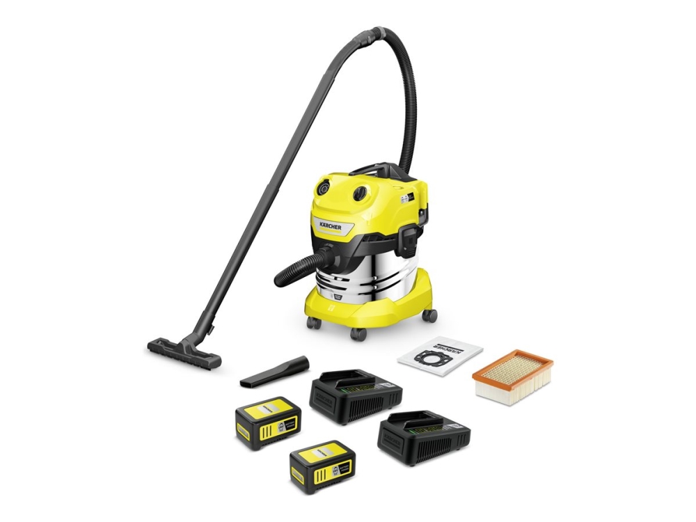 Kärcher WD 4-18 S Dual Battery Set grovdammsugare 20 l 380 W, 2 batterier