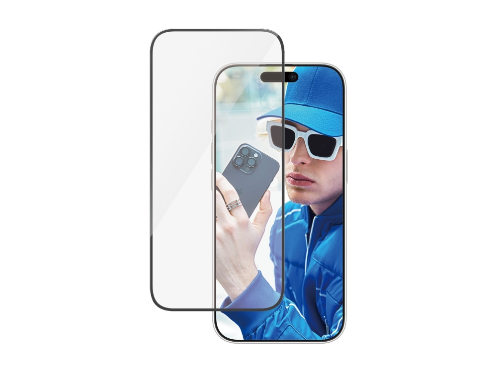 PanzerGlass - Skärmskydd för mobiltelefon - ultrabred passning - glas - ramfärg svart