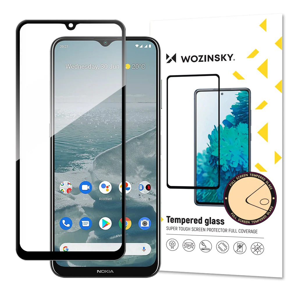 Wozinsky super hållbar Full Glue härdat glas helskärm med ram Case Friendly Nokia G20 svart