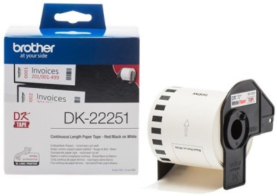Brother Dk-22251 Etikett-Tejp, svart och Rött På vitt