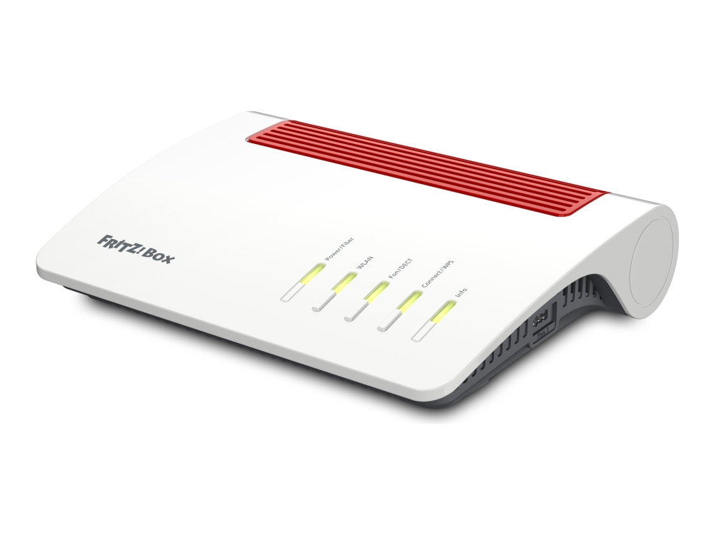 FRITZ!Box 5590 Fiber - Trådlös router - mesh - GPON-terminal / röstkort 1GbE, 2.5GbE, GPON, AON - Wi-Fi 6 - Dubbelband - VoIP-telefonadapter (DECT)