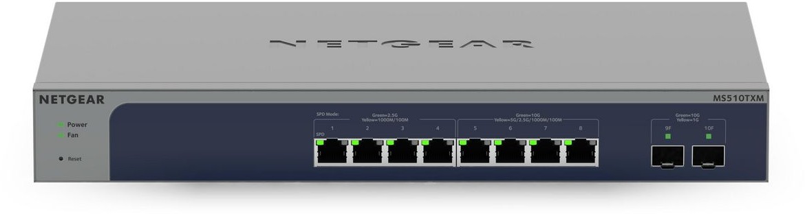Netgear MS510TXM Multi-Gigabit Smart Switch, 4-port 2.5GbE + 4-port 10GbE + 2x10Gbe SFP+, rackmonterbar, bild 2